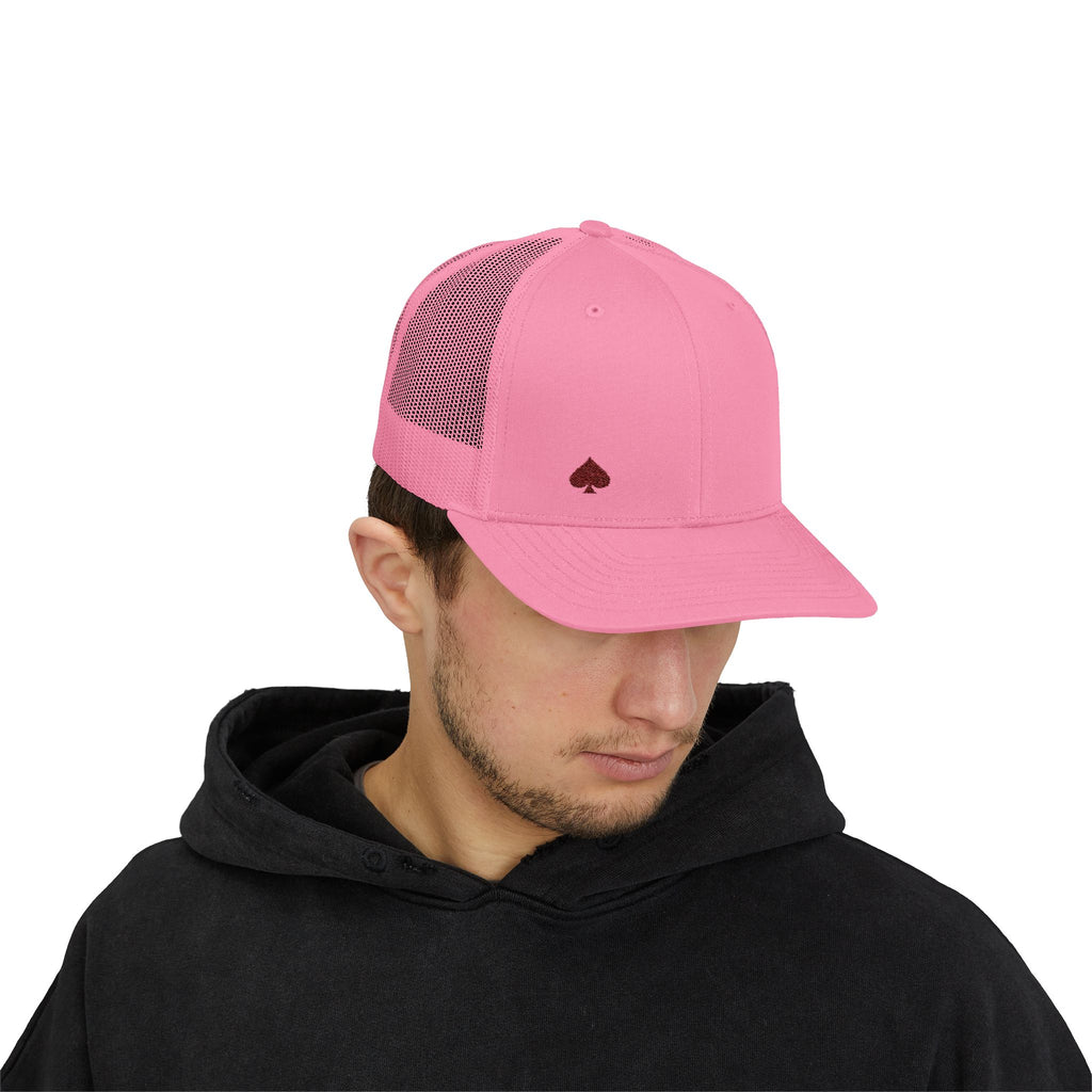 Trucker Cap — Small Red Spade Embroidery Snapback