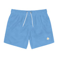 Men's Light Blue Swim Trunks with Small Spade Logo — Beach & Pool Shorts