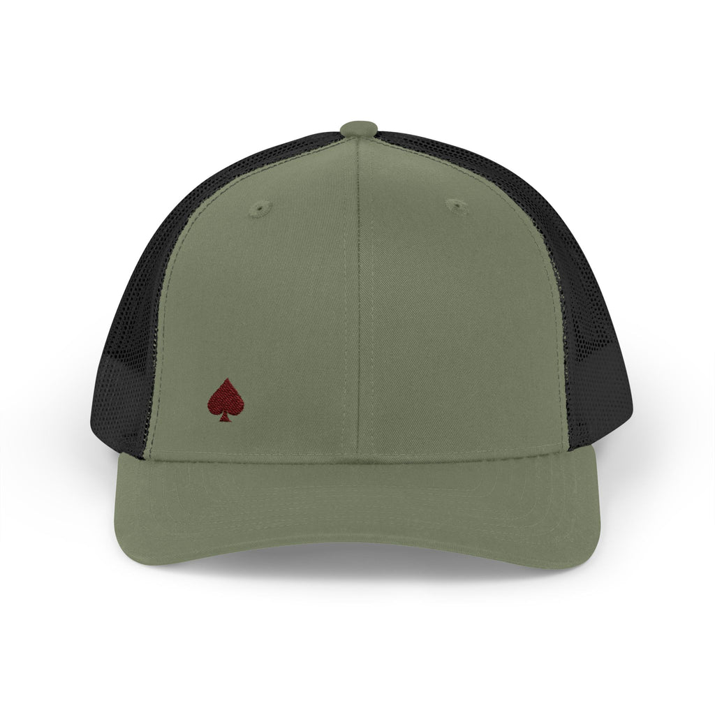 Trucker Cap — Small Red Spade Embroidery Snapback