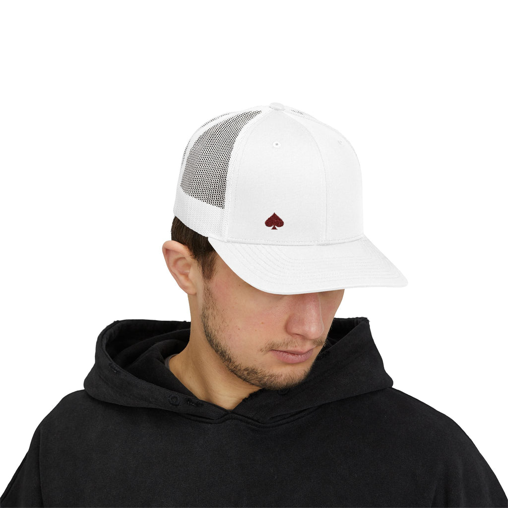 Trucker Cap — Small Red Spade Embroidery Snapback