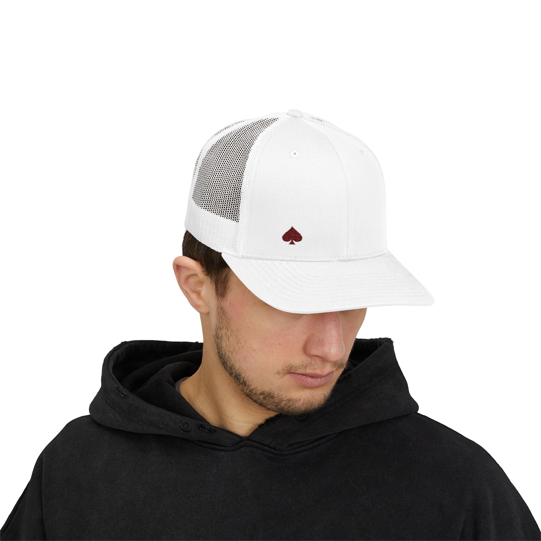 Trucker Cap — Small Red Spade Embroidery Snapback