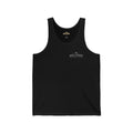 Minimalist Gold Spade Tank Top — Small Left-Chest Card Icon