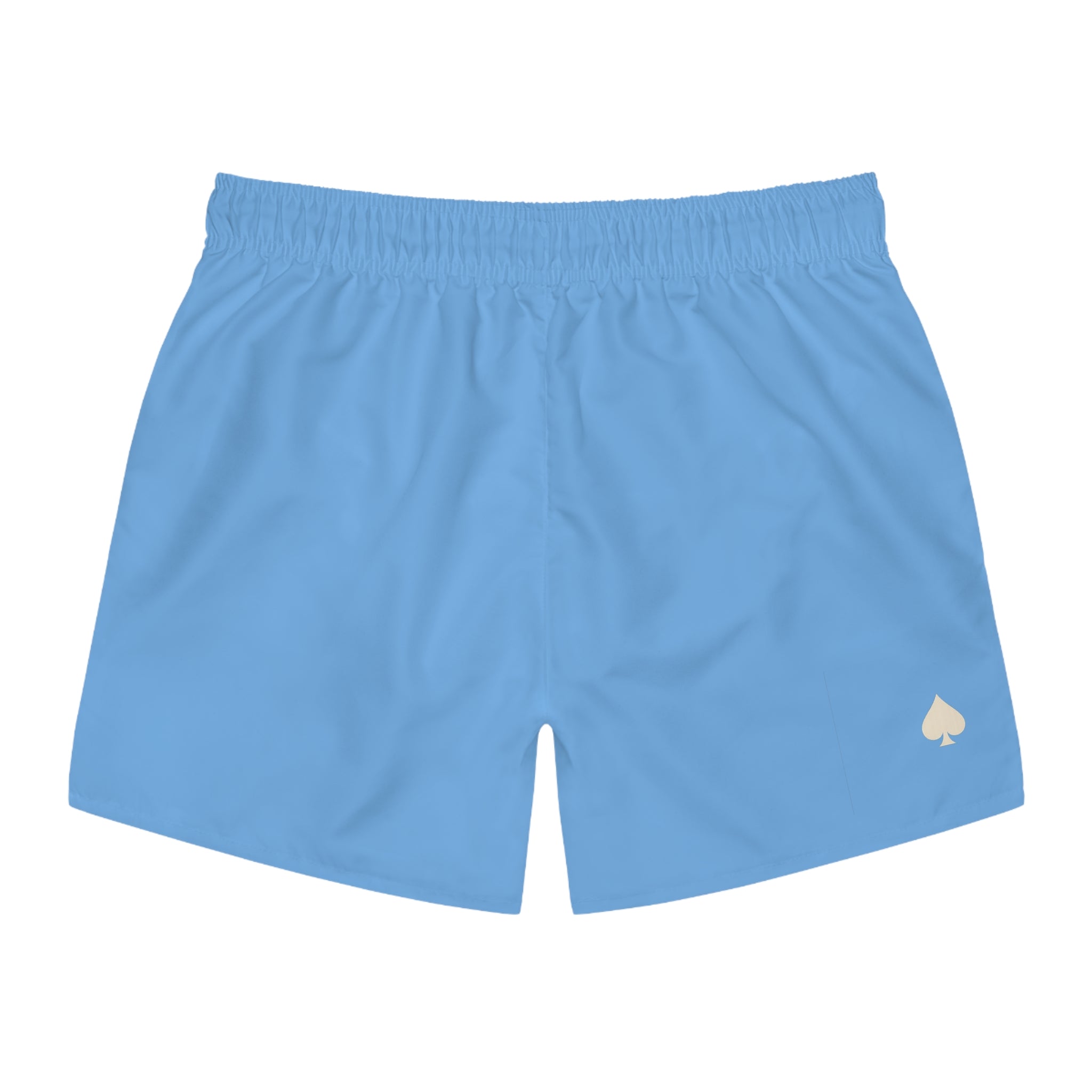 Men's Light Blue Swim Trunks with Small Spade Logo — Beach & Pool Shorts